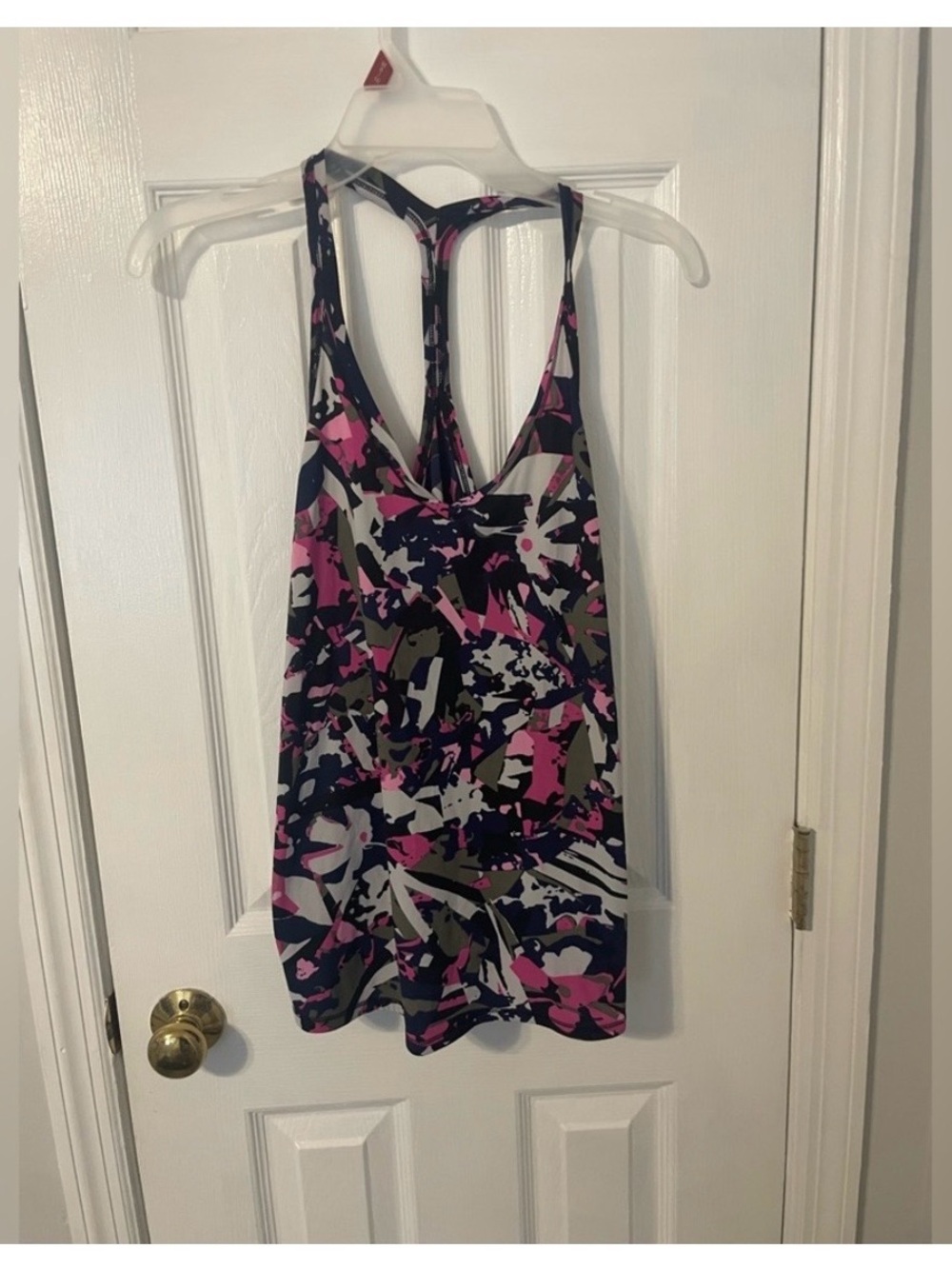 Black Racer Back Geometric Print Lululemon Tank Top